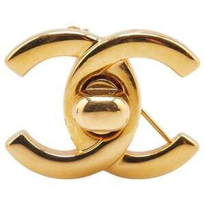Chanel Cc Logo Turnlock Brooch Metal #208687C82B